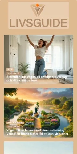 Anteprima del sito Livsguide, media di Svezia per articoli sponsorizzati
