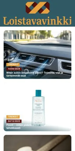 Anteprima del sito Loistavavinkki, media di Finlandia per articoli sponsorizzati