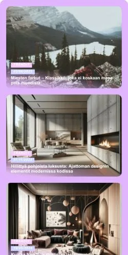 Anteprima del sito Luxury Design, media di Finlandia per articoli sponsorizzati