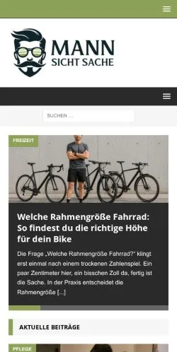 Aperçu du site Mann Sicht Sache, média de Allemagne pour articles sponsorisés