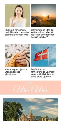 Sponsorlu makaleler için Norveç medyası Mer Mor sitesinin önizlemesi