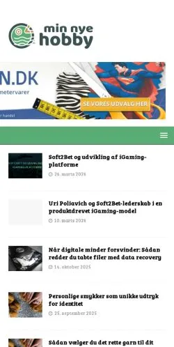 Podgląd witryny Min Nye Hobby, medium z kraju Dania do artykułów sponsorowanych