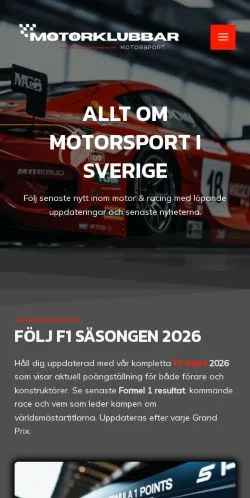 Anteprima del sito Motorklubbar, media di Svezia per articoli sponsorizzati