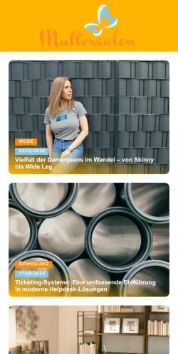 Preview of the Muttersalon website, a media outlet in Germany for sponsored articles