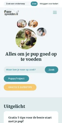 Podgląd witryny Puppy Opvoeden, medium z kraju Holandia do artykułów sponsorowanych