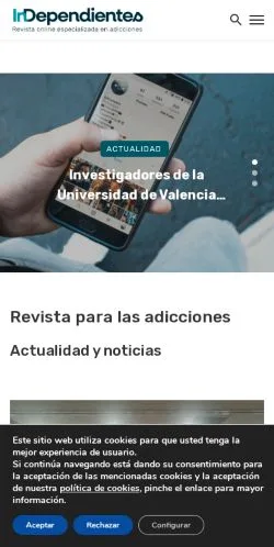 Anteprima del sito Revista InDependientes, media di Spagna per articoli sponsorizzati