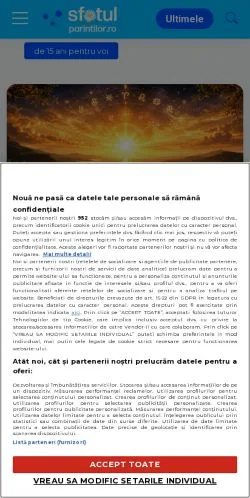 Anteprima del sito Sfatulparintilor, media di Romania per articoli sponsorizzati