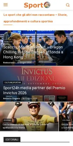 Anteprima del sito Sport24h, media di Italia per articoli sponsorizzati