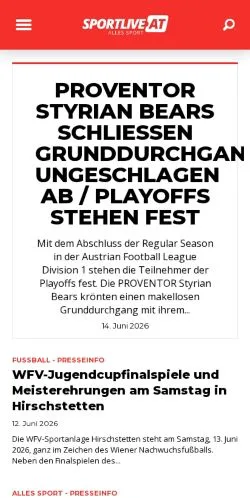 Anteprima del sito Sportlive, media di Austria per articoli sponsorizzati