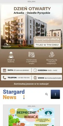 Anteprima del sito Stargard, media di Polonia per articoli sponsorizzati