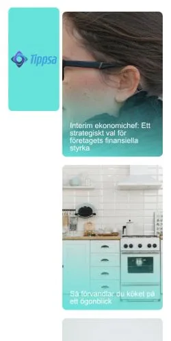Aperçu du site Tippsa, média de Suède pour articles sponsorisés