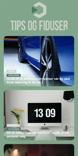 Forhåndsvisning av nettstedet Tips og fiduser, medium fra Danmark for sponsede artikler