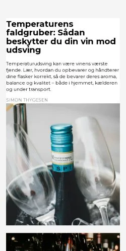 Pré-visualização do site vinsnob.dk, meio de Dinamarca para artigos patrocinados