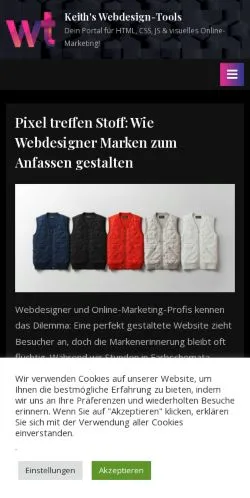 Preview of the Keith's Webdesign-Tools website, a media outlet in Germany for sponsored articles