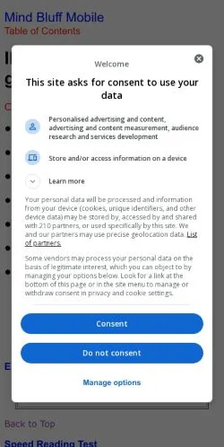 スポンサード記事向けのアメリカ合衆国メディア、Mind Bluffのサイトプレビュー