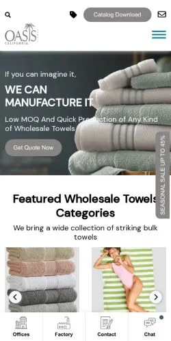 Anteprima del sito Oasis Towels, media di Stati Uniti per articoli sponsorizzati