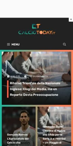 Anteprima del sito CalcioToday, media di Italia per articoli sponsorizzati