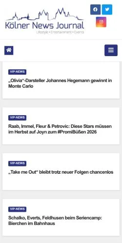 Anteprima del sito Kölner News Journal, media di Germania per articoli sponsorizzati