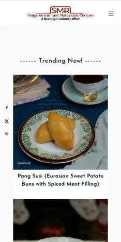 Podgląd witryny Singaporean and Malaysian Recipes, medium z kraju Wielka Brytania do artykułów sponsorowanych