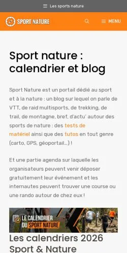 Anteprima del sito Sport Nature, media di Francia per articoli sponsorizzati