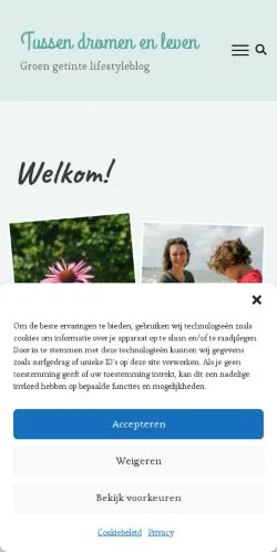 스폰서 기사용 벨기에 매체 Tussen Dromen En Leven 사이트 미리보기