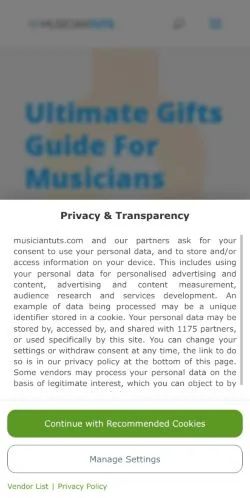 스폰서 기사용 미국 매체 MusicianTuts 사이트 미리보기