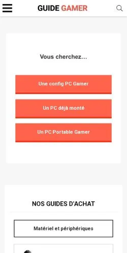 Anteprima del sito Guide Gamer, media di Francia per articoli sponsorizzati