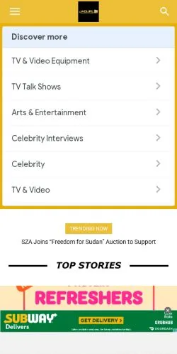 스폰서 기사용 미국 매체 JaGurl TV 사이트 미리보기