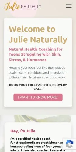 Anteprima del sito Julie Naturally, media di Stati Uniti per articoli sponsorizzati