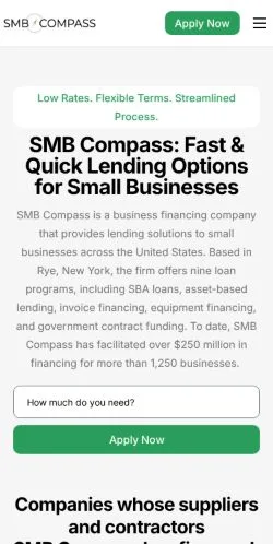 Forhåndsvisning av nettstedet SMB Compass, medium fra USA for sponsede artikler