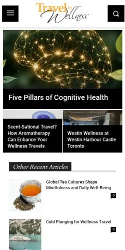Forhåndsvisning av nettstedet Travel To Wellness, medium fra USA for sponsede artikler