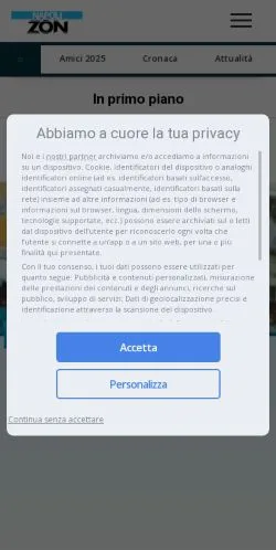 스폰서 기사용 이탈리아 매체 Napoli ZON 사이트 미리보기