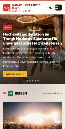 Aperçu du site G26, média de Suisse pour articles sponsorisés