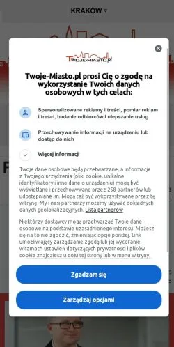 Anteprima del sito Kraków Twoje Miasto, media di Polonia per articoli sponsorizzati