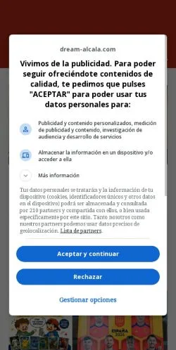 Anteprima del sito Dream Alcalá, media di Spagna per articoli sponsorizzati