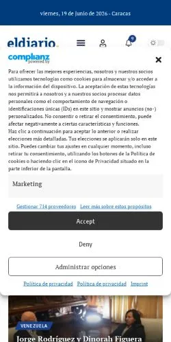 Voorbeeld van de site El Diario, medium uit Spanje voor gesponsorde artikelen