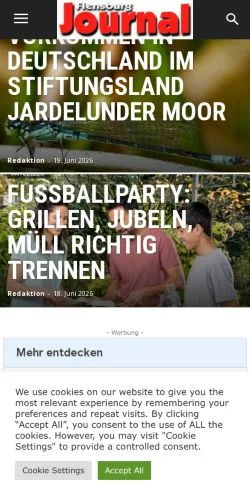 Aperçu du site Flensburg Journal, média de Allemagne pour articles sponsorisés