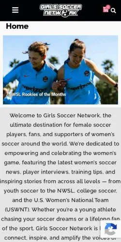 스폰서 기사용 미국 매체 Girls Soccer Network 사이트 미리보기