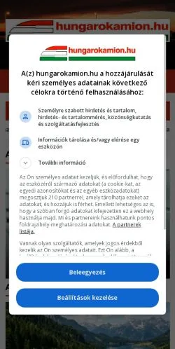 Anteprima del sito Hungarokamion, media di Ungheria per articoli sponsorizzati