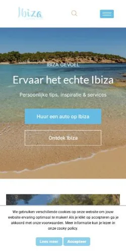 스폰서 기사용 네덜란드 매체 Ibiza Gevoel 사이트 미리보기