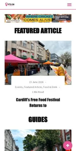 Anteprima del sito It's On Cardiff, media di Regno Unito per articoli sponsorizzati