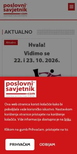스폰서 기사용 크로아티아 매체 Poslovni Savjetnik 사이트 미리보기