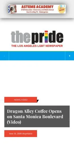 Sponsorlu makaleler için Amerika Birleşik Devletleri medyası The Pride LA sitesinin önizlemesi