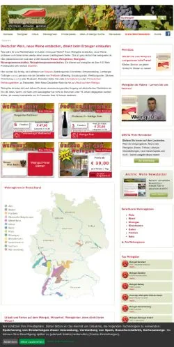 Vista previa del sitio Weingueter, medio de Alemania para artículos patrocinados