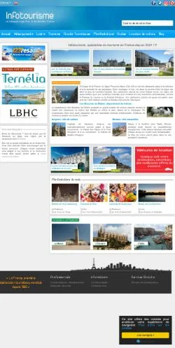 Anteprima del sito Infotourisme, media di Francia per articoli sponsorizzati
