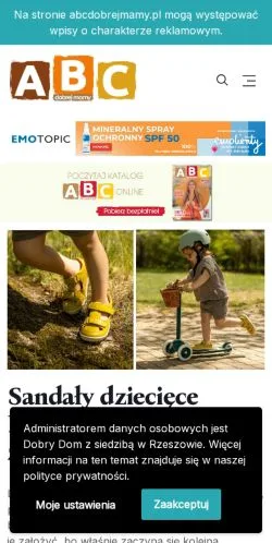 Anteprima del sito ABC Dobrej Mamy, media di Polonia per articoli sponsorizzati