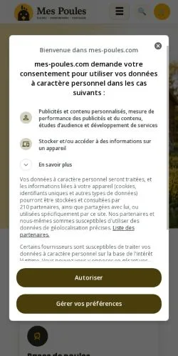 Podgląd witryny Mes Poules, medium z kraju Francja do artykułów sponsorowanych