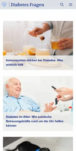Anteprima del sito Diabetes Fragen, media di Germania per articoli sponsorizzati