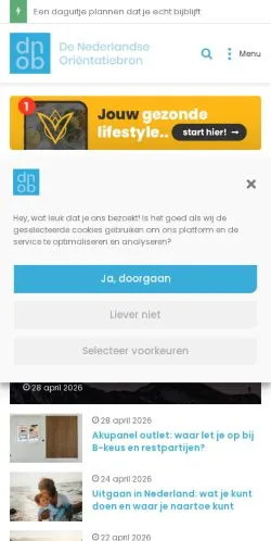 Voorbeeld van de site De Nederlandse Oriëntatiebron, medium uit Nederland voor gesponsorde artikelen