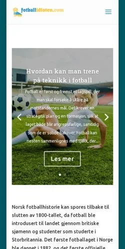 Podgląd witryny Fotballidioten, medium z kraju Norwegia do artykułów sponsorowanych